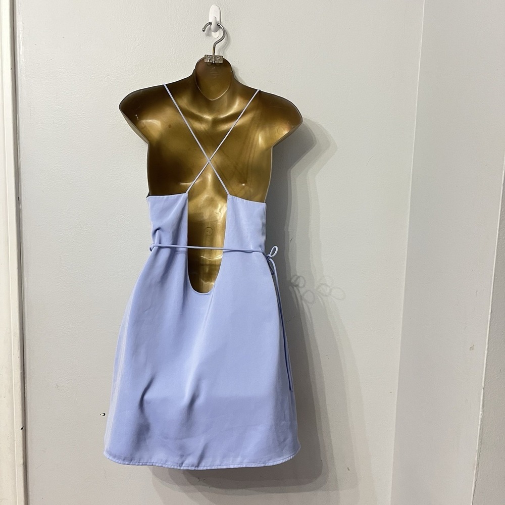 Superdown Blue Wrap Mini Dress Spaghetti Strap Medium - Picture 5 of 6